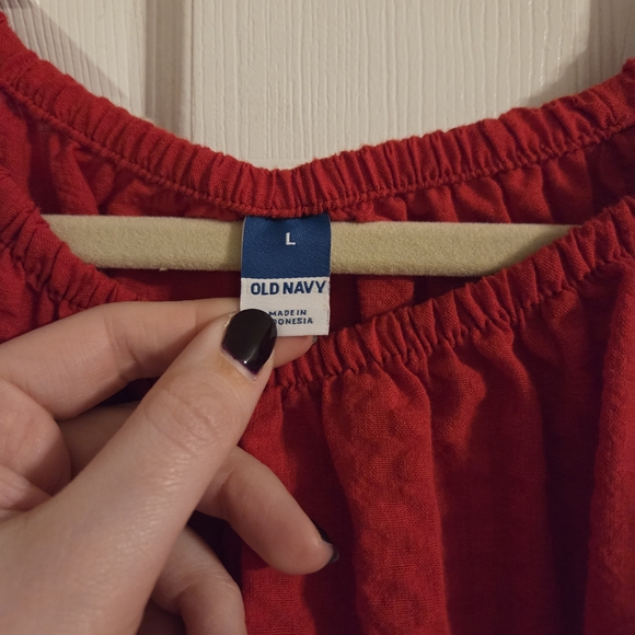 Old Navy Red Textured Blouse - Picture 2 of 3